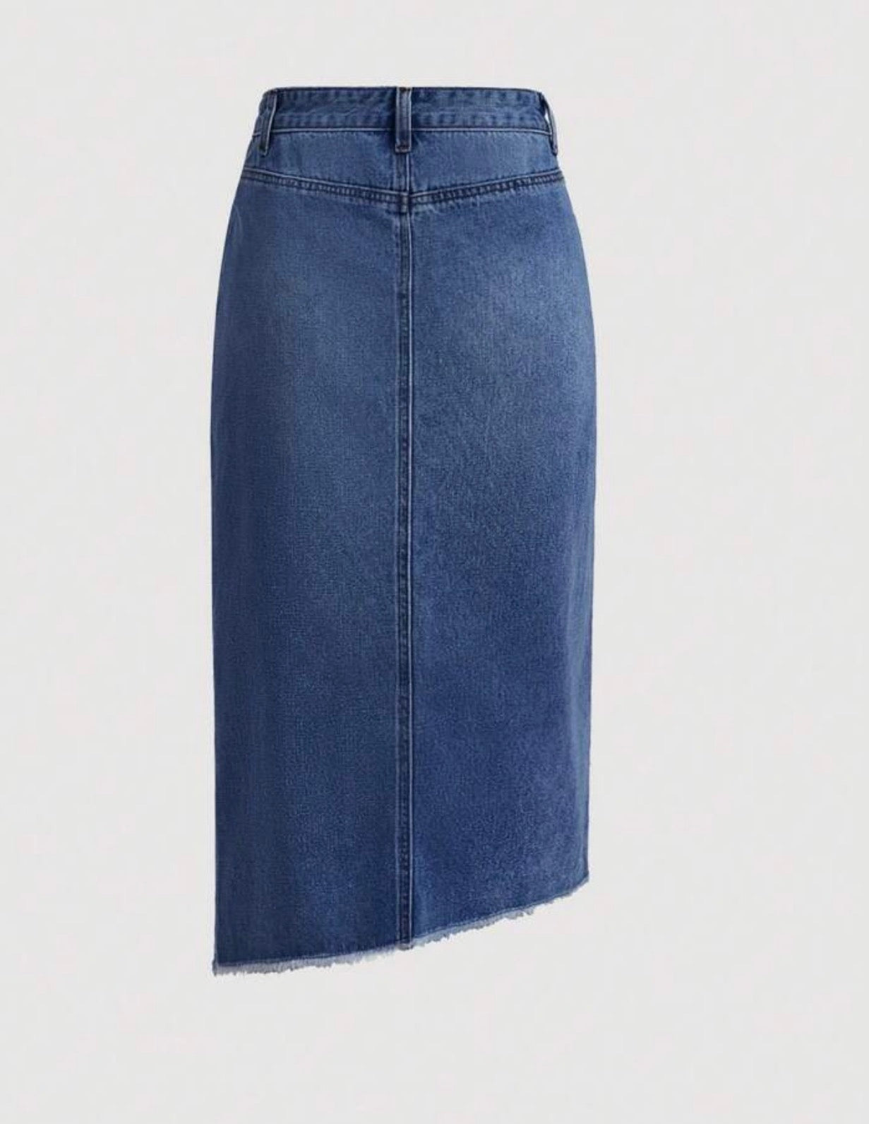 SHEIN MOD | Falda Midi de Mezclilla con Abertura Frontal y Bajo Asimétrico