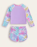 Conjunto 2 Piezas Niña Estampado Tropical Manga Larga