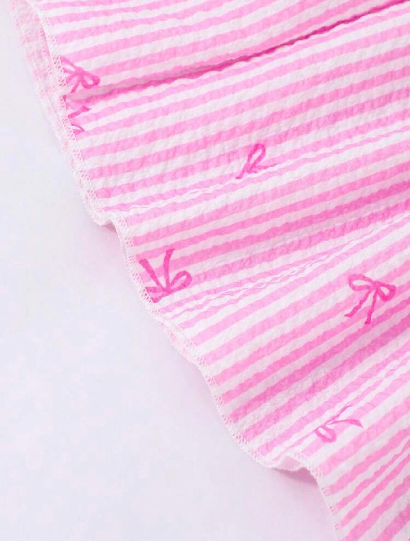 Conjunto 2 Piezas Top de Tirantes con Lazos a Rayas y Pantalón Ancho – Niña
