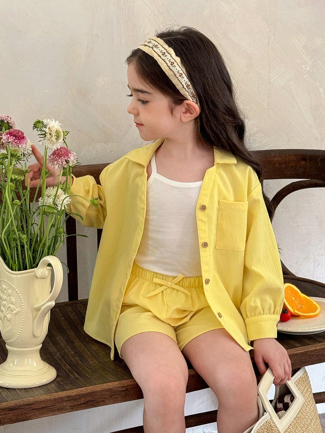 LMoss Kids Set de 2 Piezas Blusa Casual y Shorts para Niña