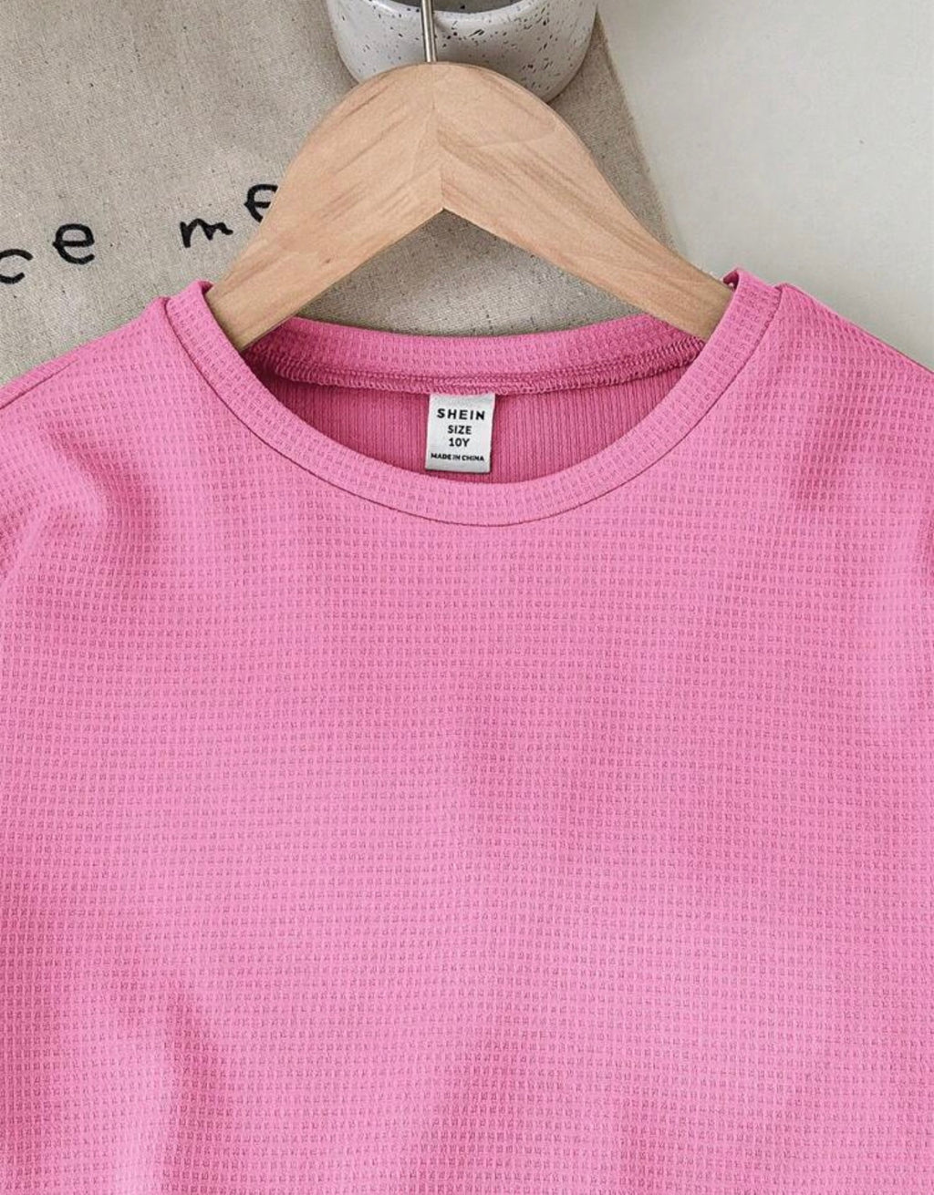 SHEIN LMoss Kids Conjunto Informal 2 Piezas Blusa Manga Corta y Shorts Rosa Niña