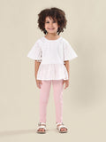 Blusa Niña Manga Corta con Volante y Bordado Ojal – SUMWON