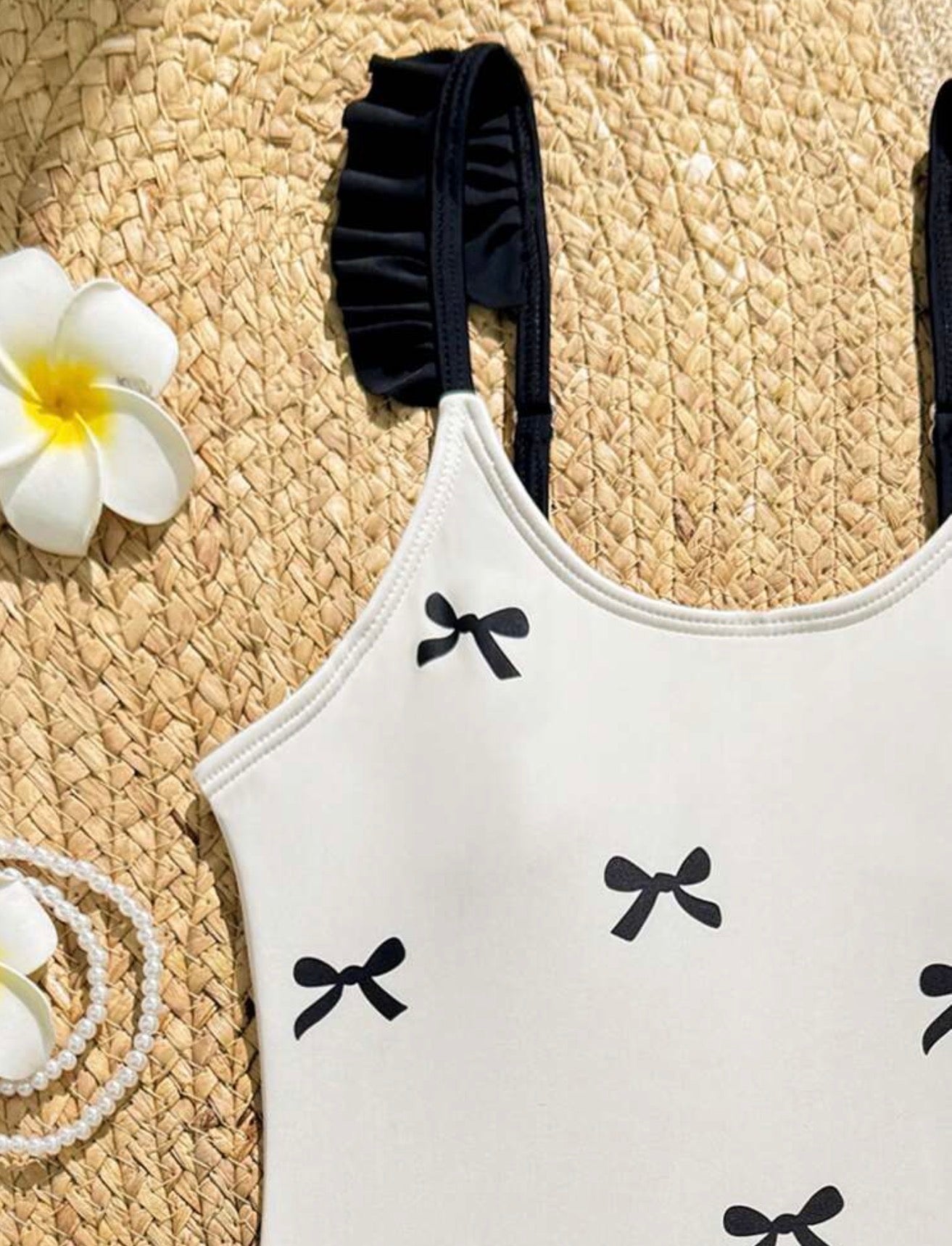 Traje de Baño Una Pieza Estampado Lazos con Cubretraje Niña