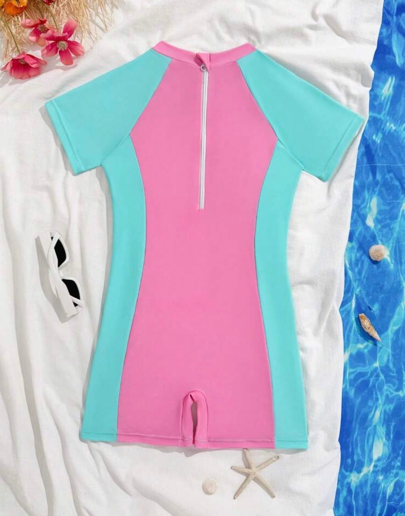 Traje de Baño Una Pieza Girl Power Manga Raglán Niña