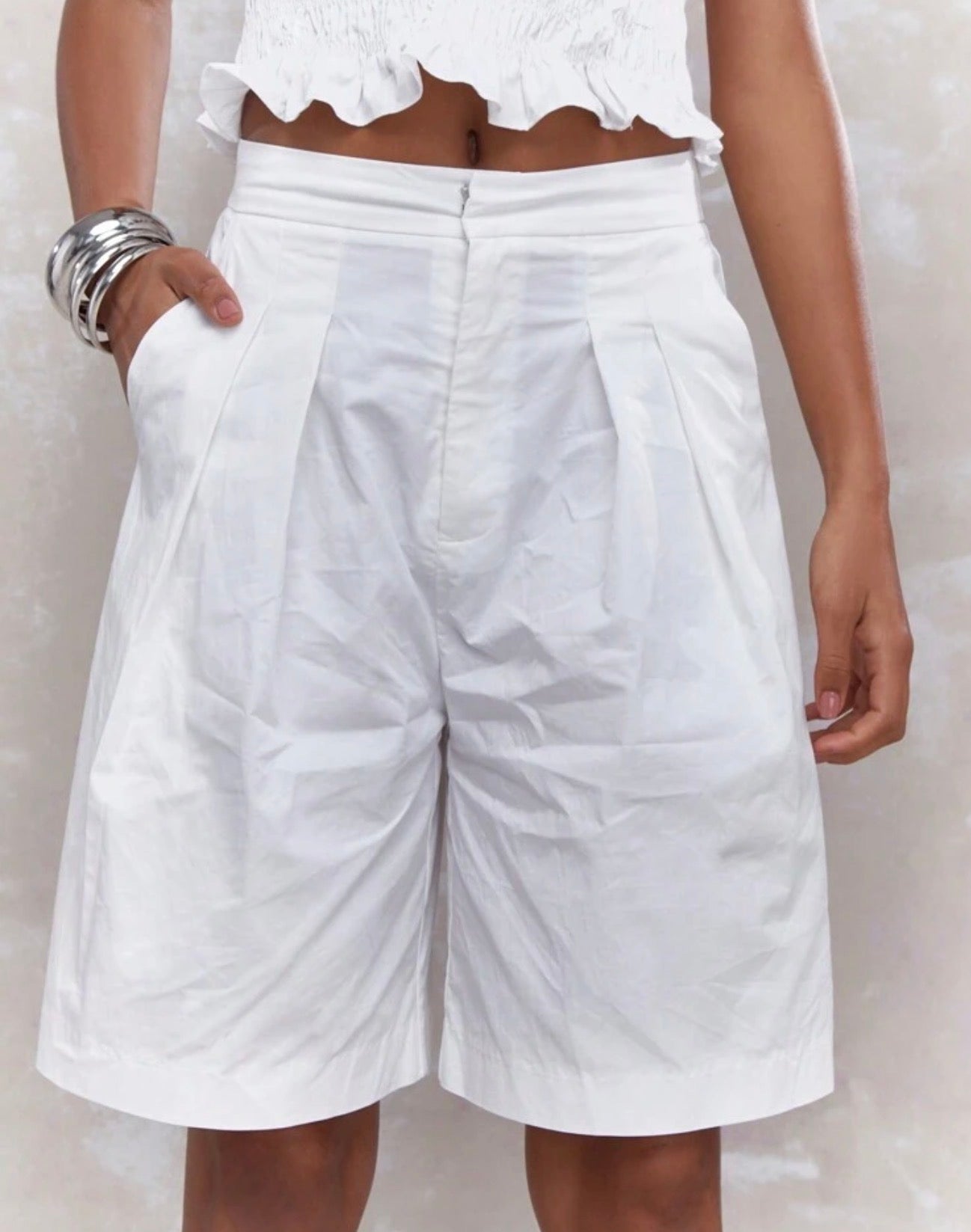 MISSGUIDED Conjunto a juego con Top fruncido y Bermudas tailored