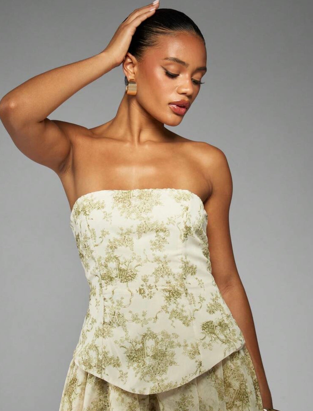MISSGUIDED Vestido Mini Gasa Toile Sin Tirantes Corpiño Abullonado