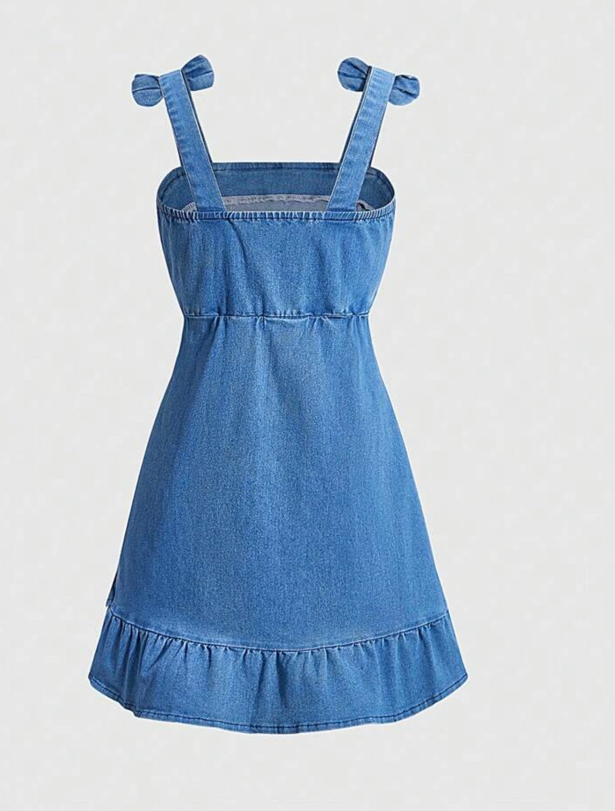 Vestido Vaquero con Volante para Niña – Azul Denim