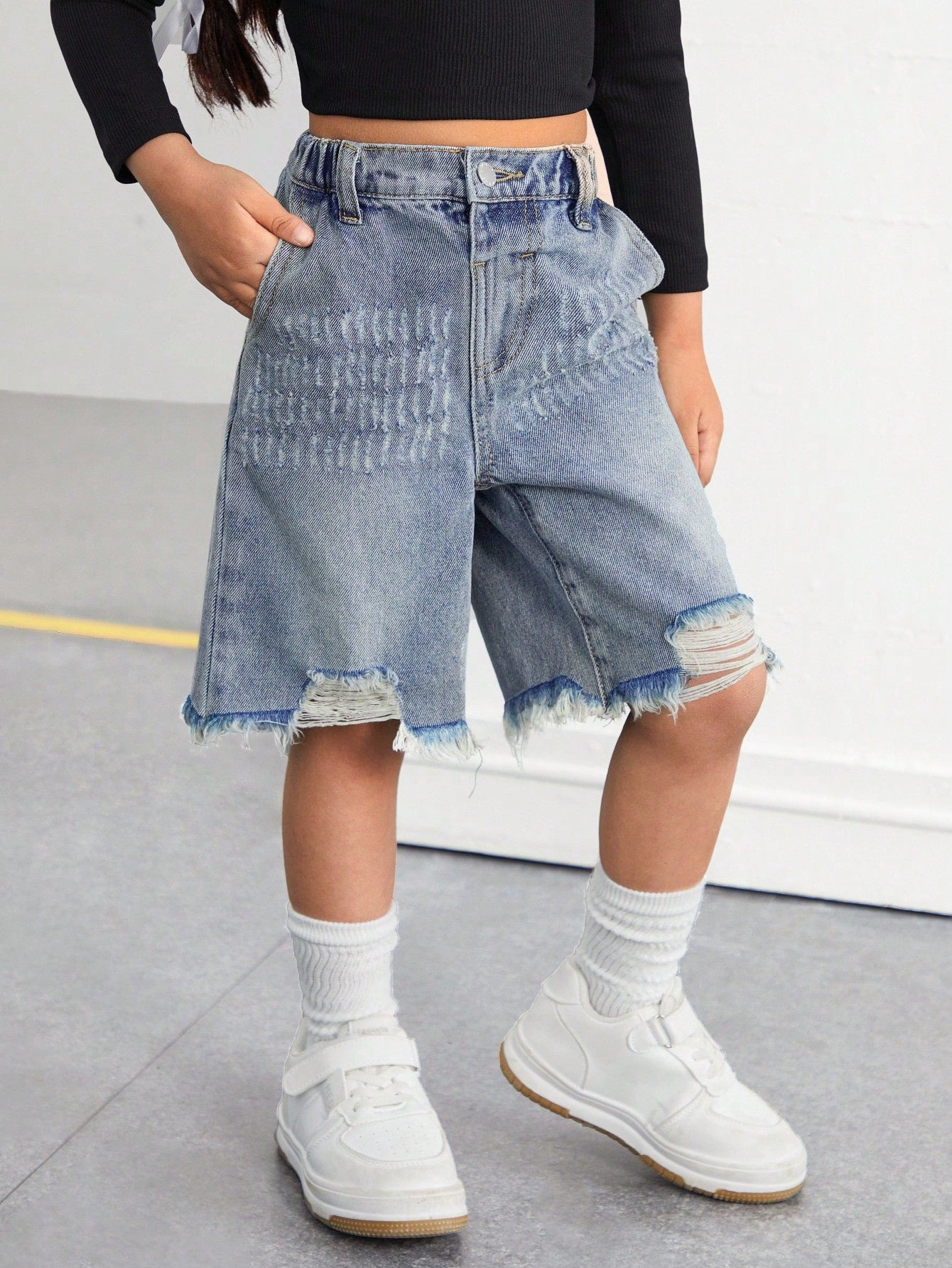 Shorts de Mezclilla Holgados Estilo Y2K para Niñas