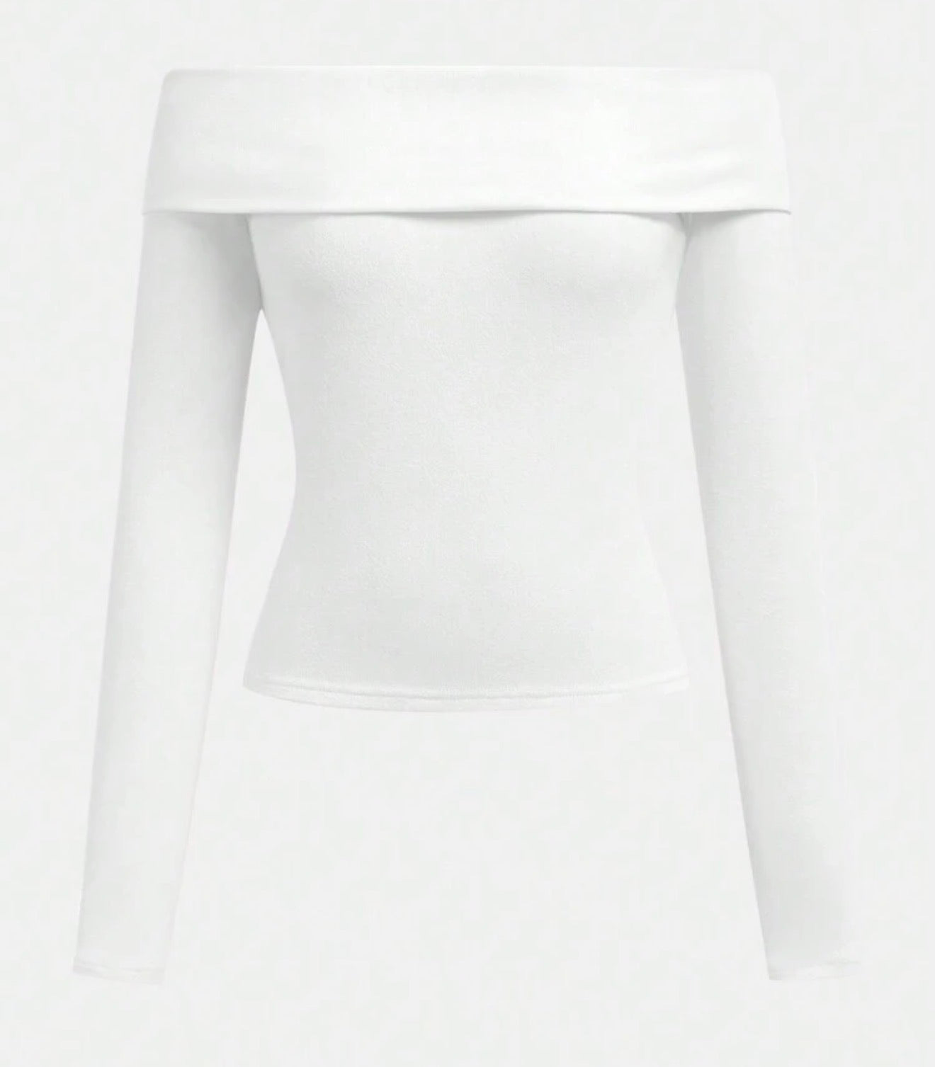Camiseta manga larga hombros descubiertos blanca - vista frontal