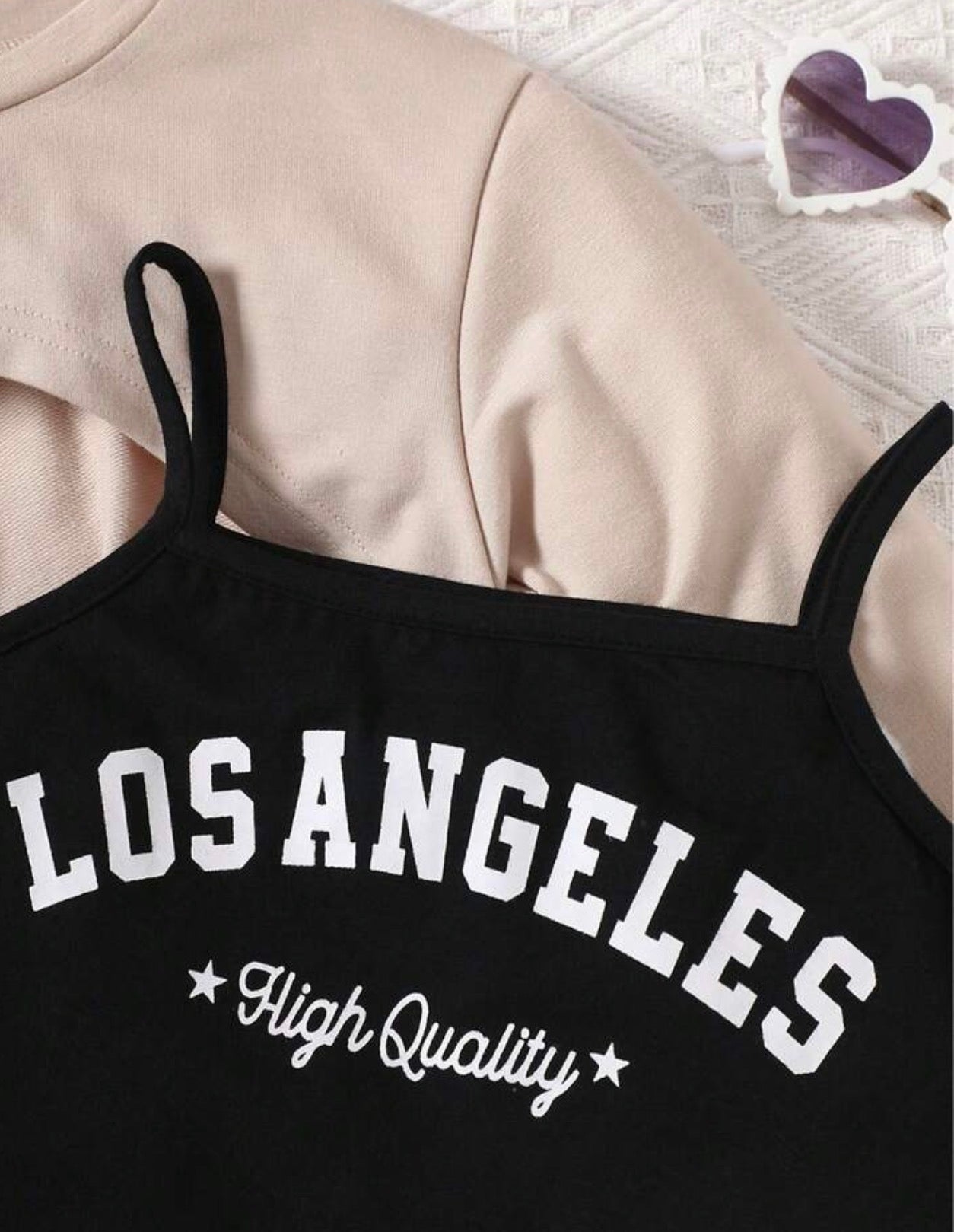 Detalle estampado Los Angeles High Quality camiseta negra
