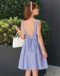 Vestido mini a rayas azul - vista frontal