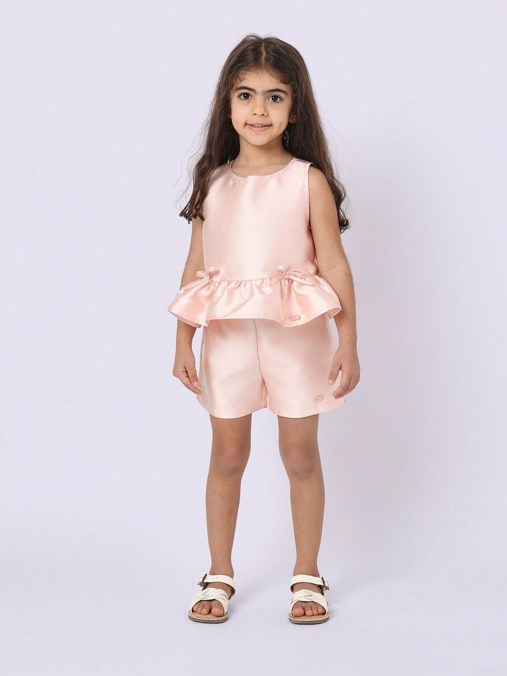 SUMWON shorts satén rosa - detalle