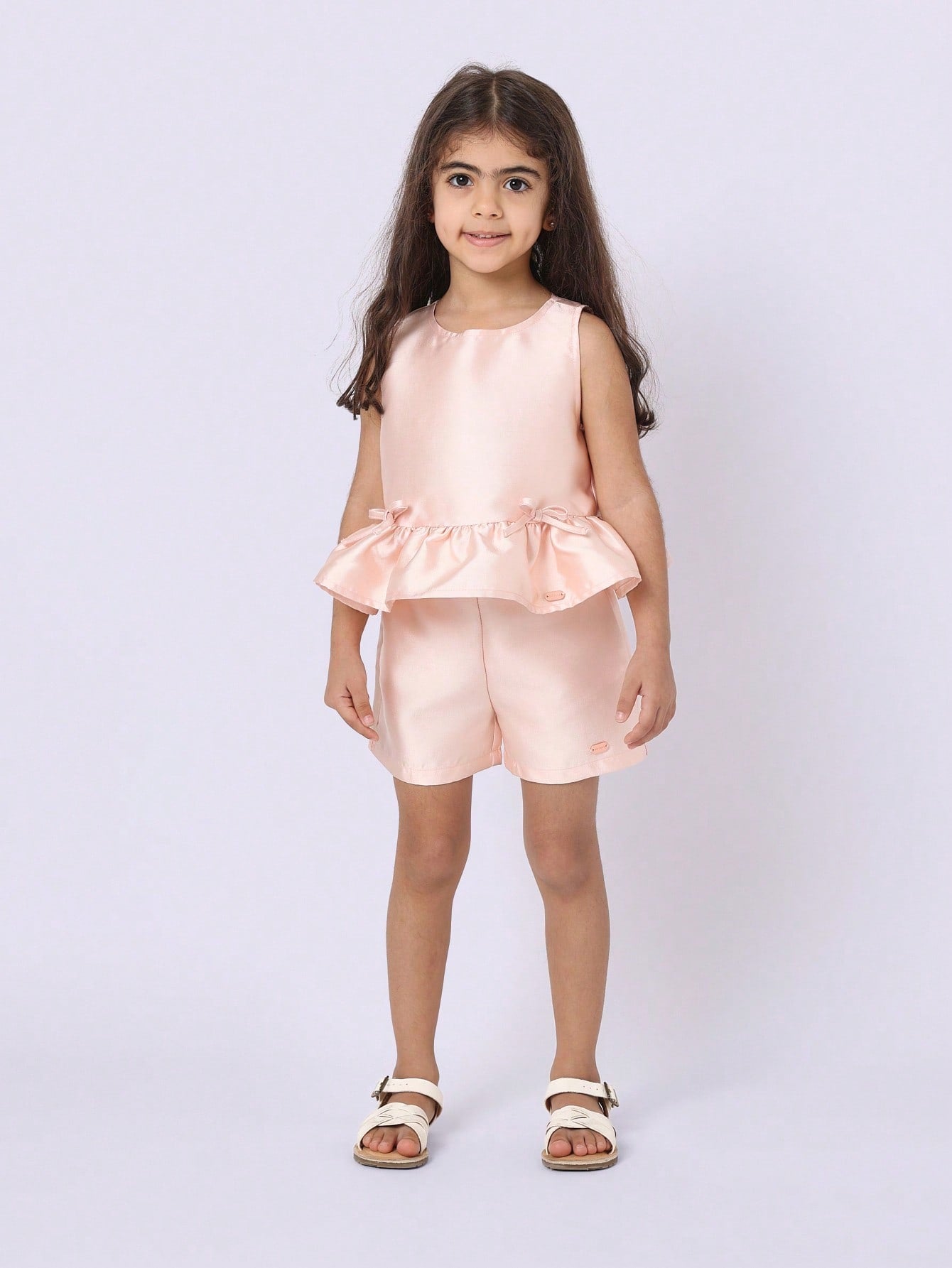 SUMWON shorts satén rosa - detalle