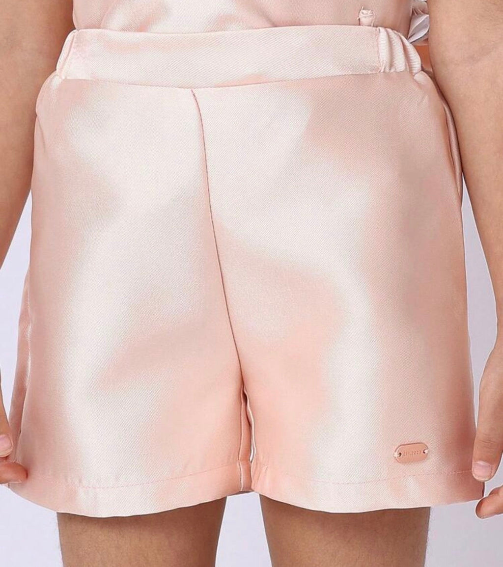 SUMWON conjunto satén rosa niña - vista completa frontal