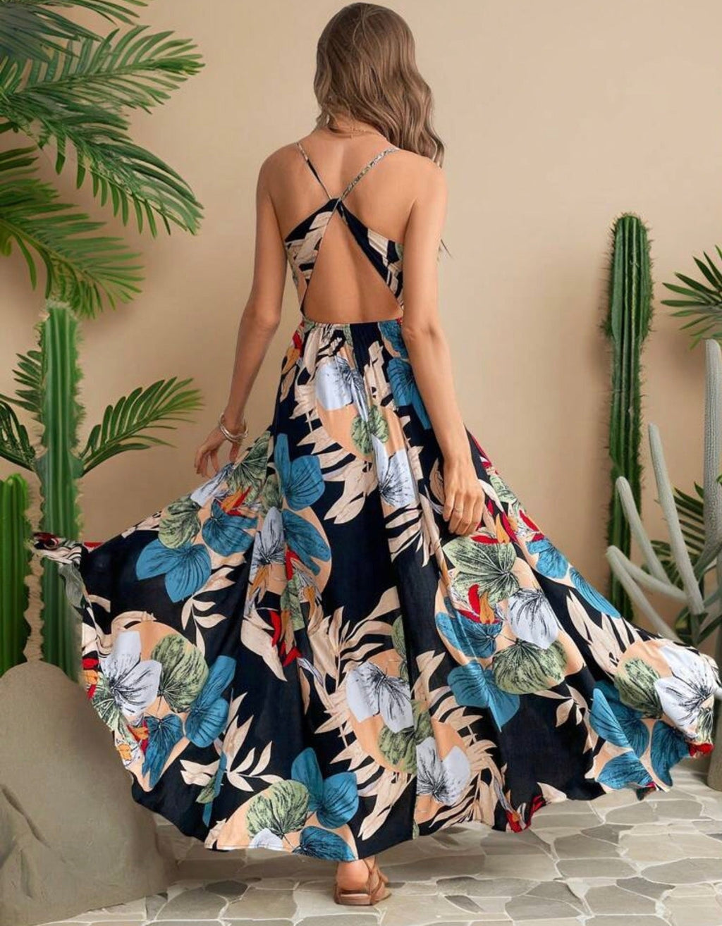 Travachic Vestido Tropical - Detalle del estampado