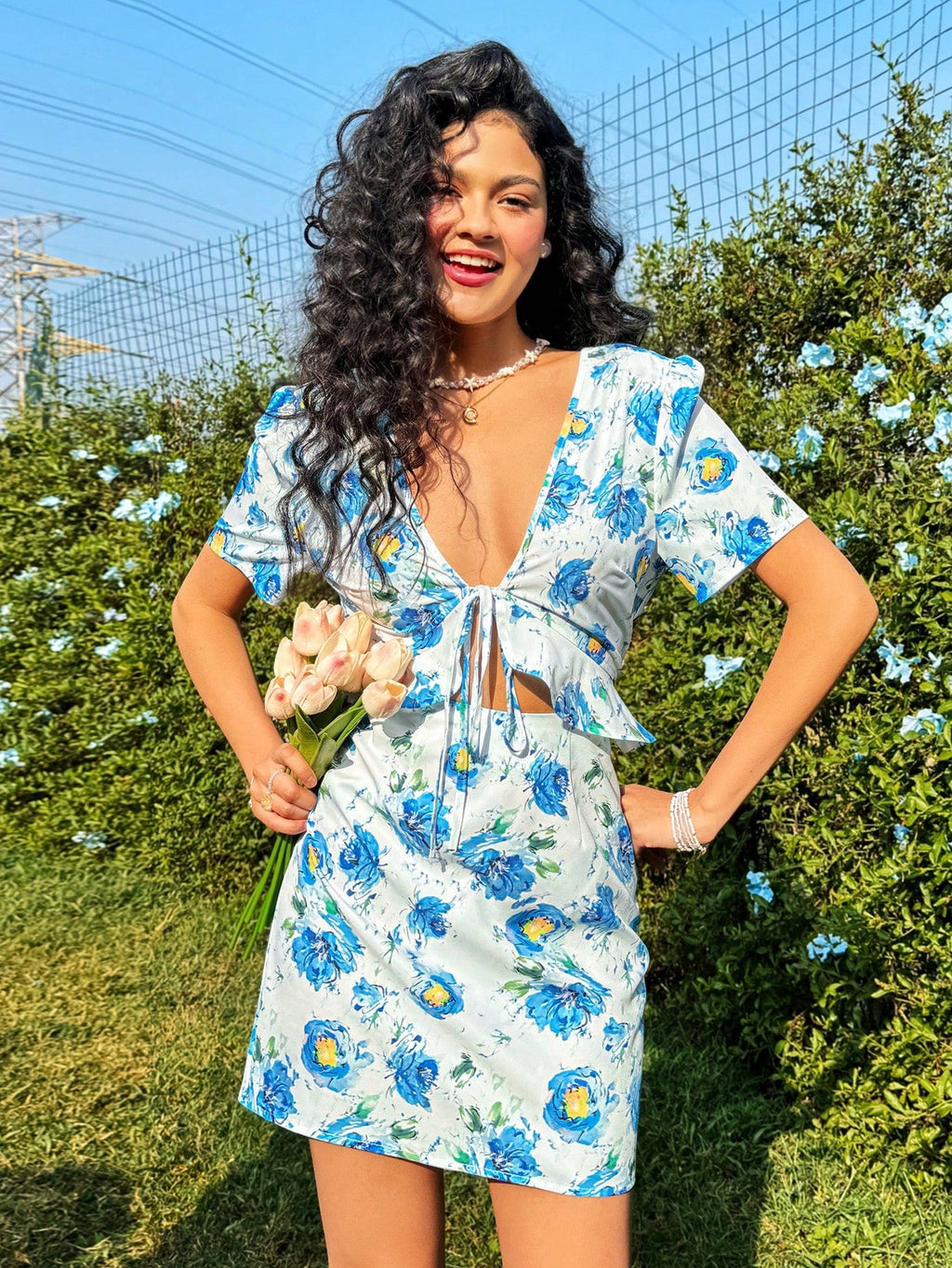 Soleia Vestido Floral - Vista frontal completa